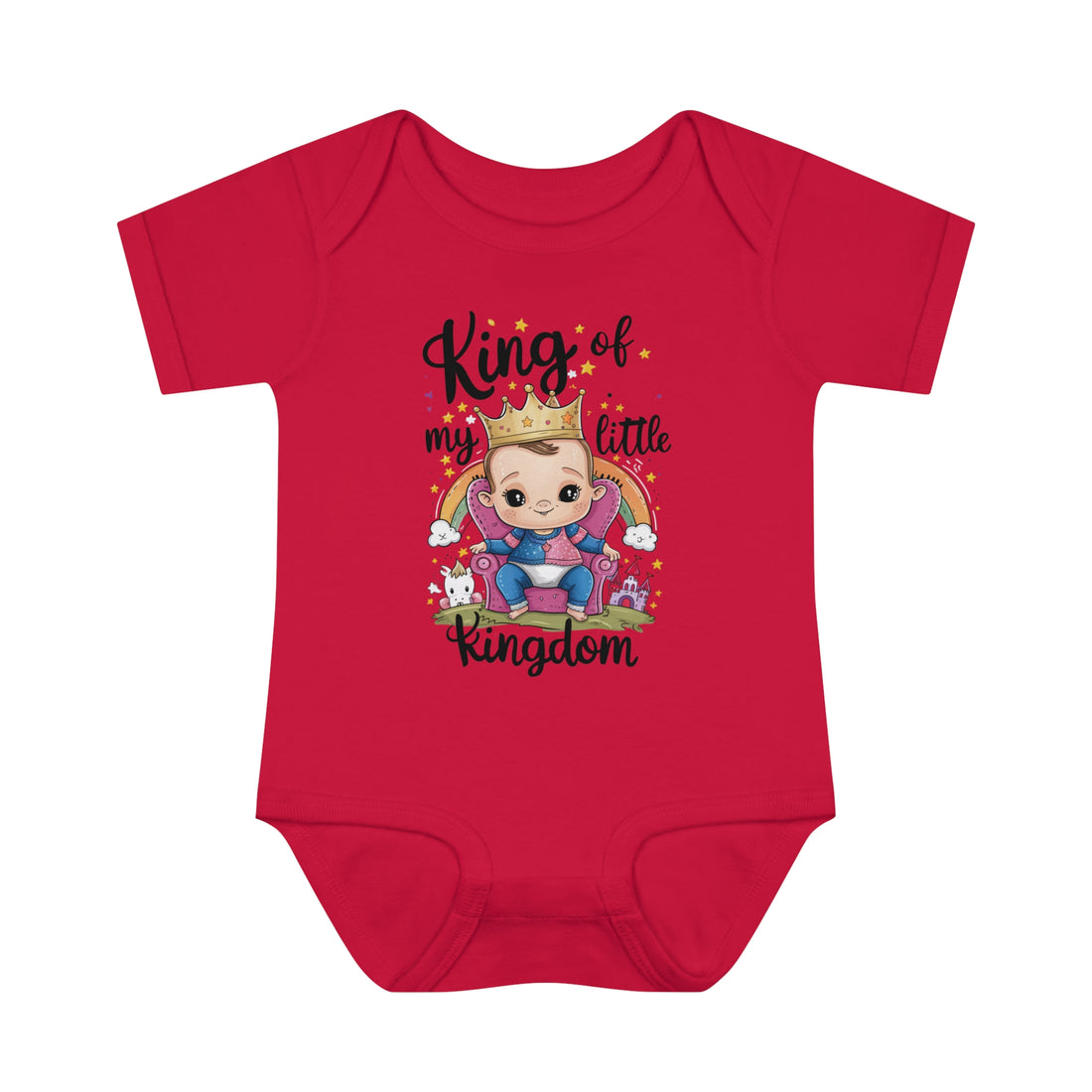 "King of my little kingdom" Infant Baby Rib Bodysuit