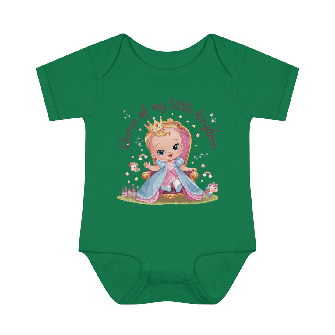 "Queen of my little kingdom" Infant Baby Rib Bodysuit