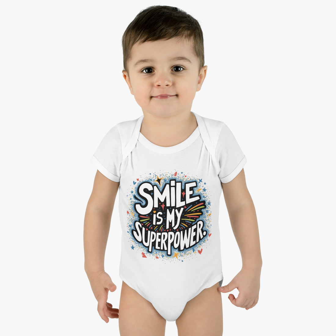 "Smile is my superpower" Infant Baby Rib Bodysuit