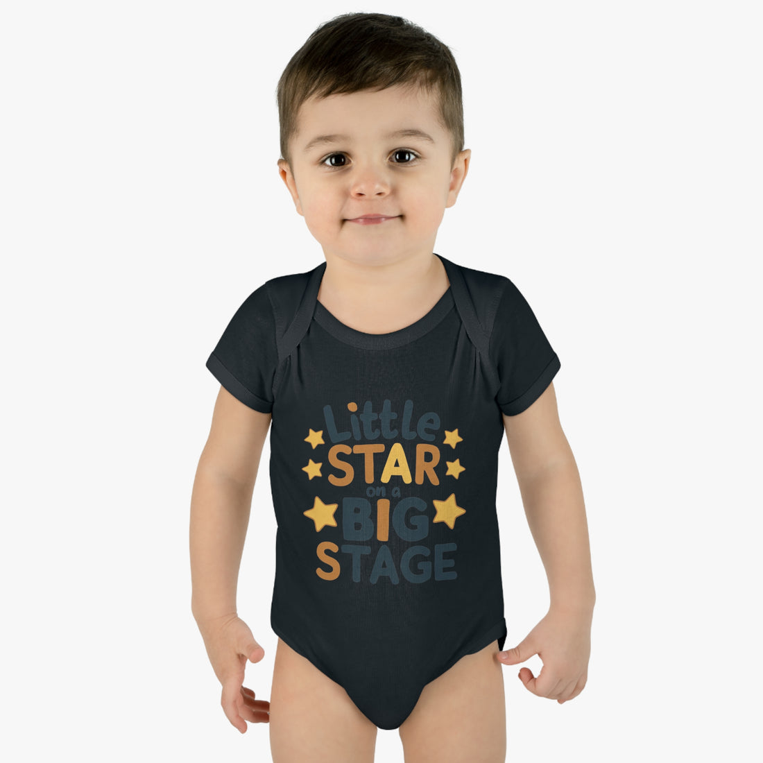 "Little star on a big stage" Infant Baby Rib Bodysuit