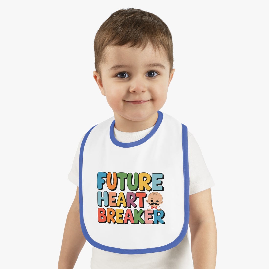 "Future heartbreaker" Baby Contrast Trim Jersey Bib