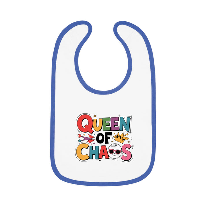 "Queen of chaos" Baby Contrast Trim Jersey Bib