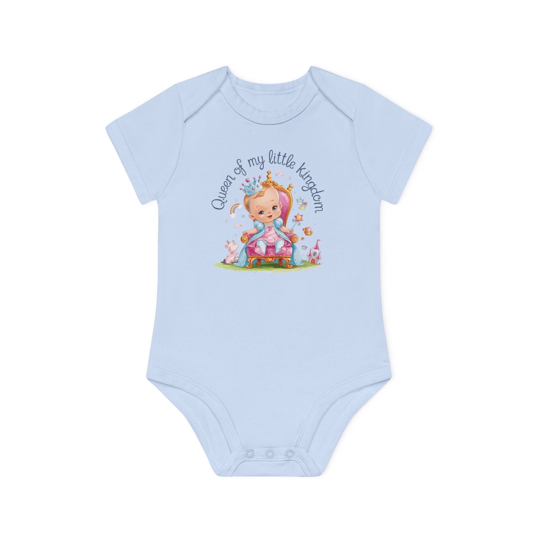 "Queen of my little kingdom" Baby Organic Short Sleeve Bodysuit