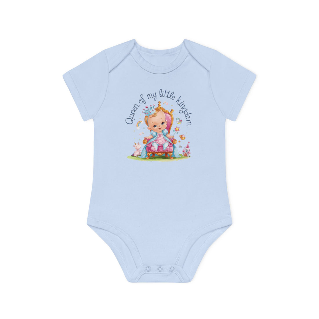 "Queen of my little kingdom" Baby Organic Short Sleeve Bodysuit