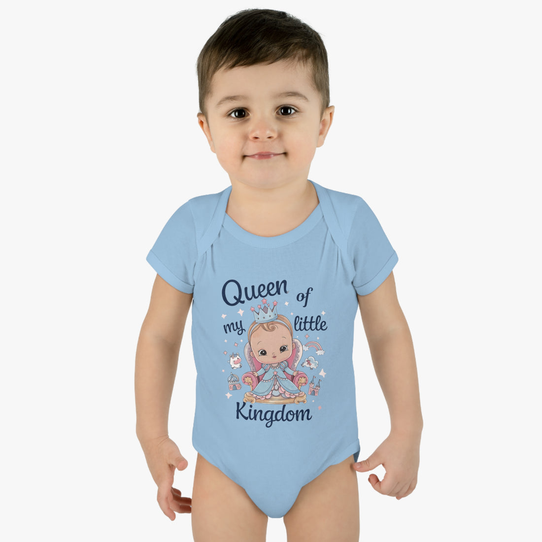 "Queen of my little kingdom" Infant Baby Rib Bodysuit