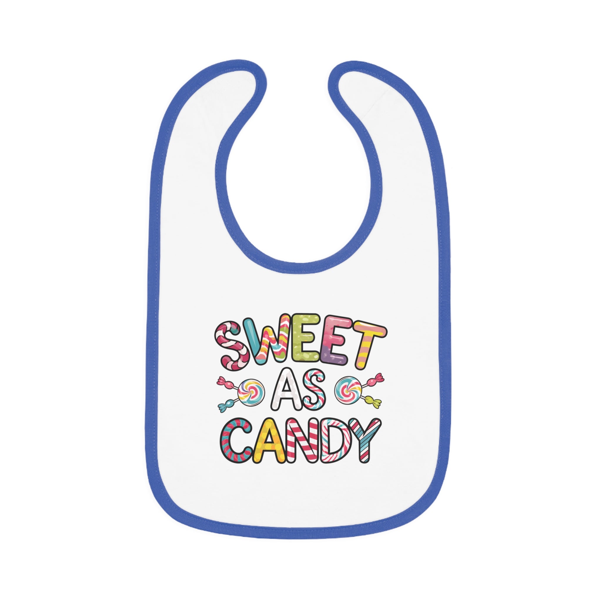 "Sweet as candy" Baby Contrast Trim Jersey Bib