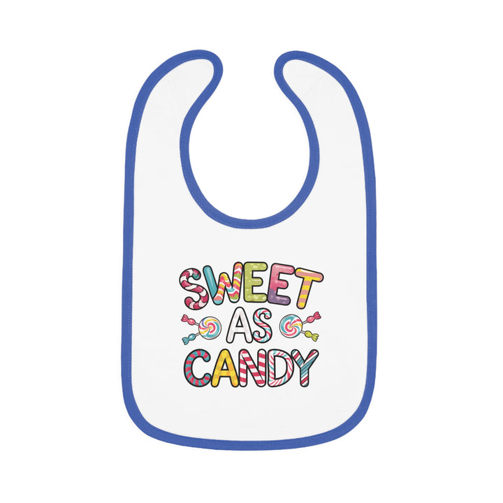 "Sweet as candy" Baby Contrast Trim Jersey Bib