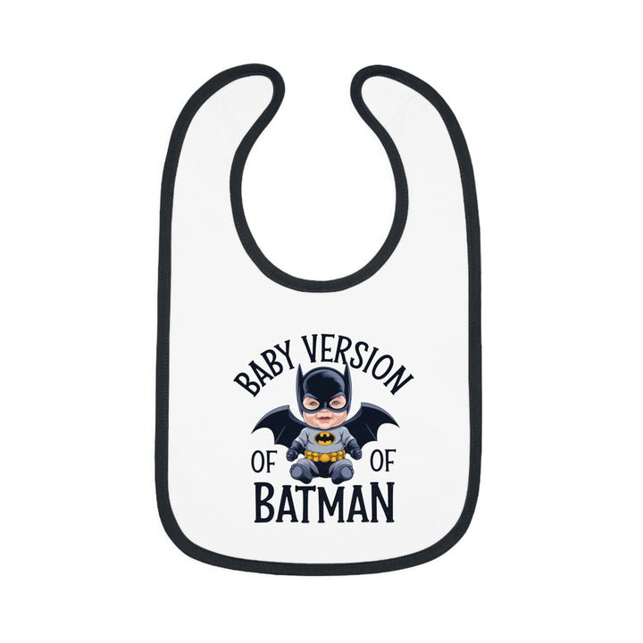 "Baby version of batman" Baby Contrast Trim Jersey Bib