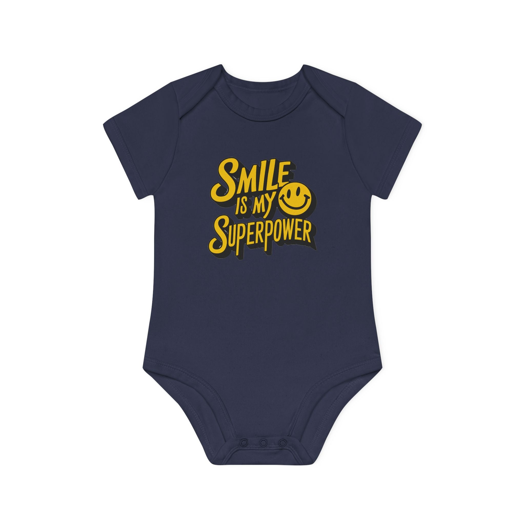 "Smile is my superpower" Baby Organic Short Sleeve Bodysuit