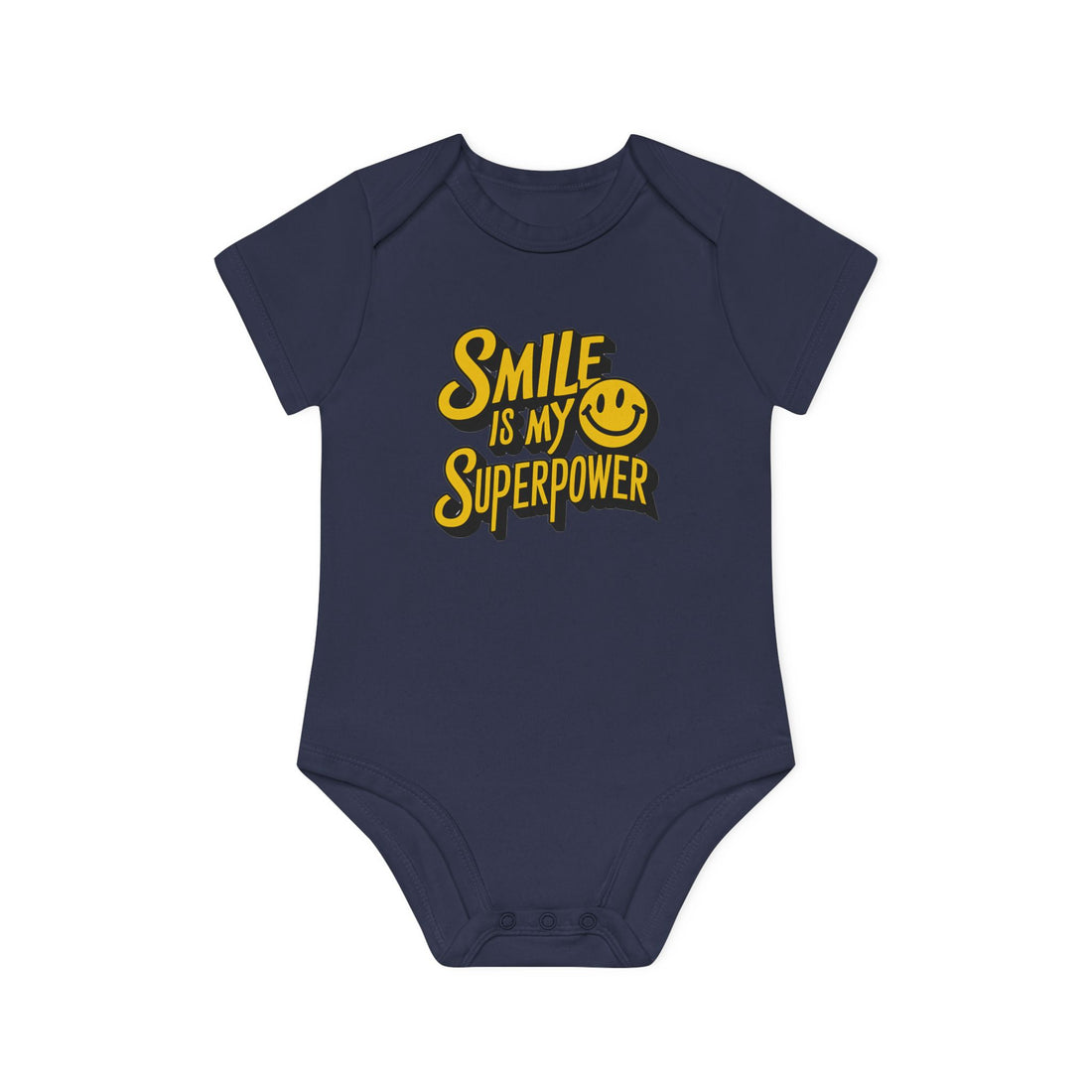 "Smile is my superpower" Baby Organic Short Sleeve Bodysuit