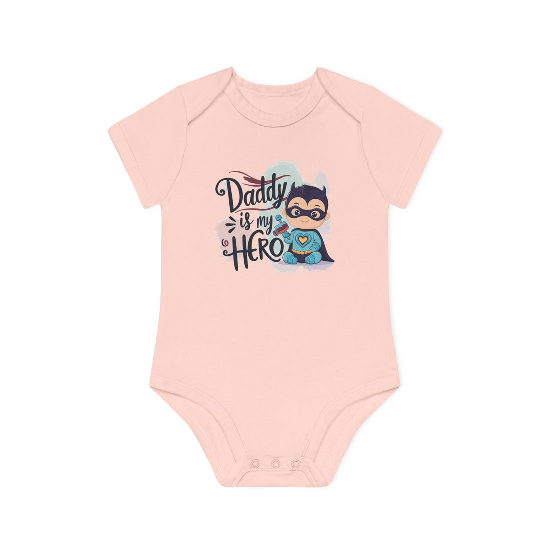 "Daddy is my hero" Baby Organic Short Sleeve Bodysuit