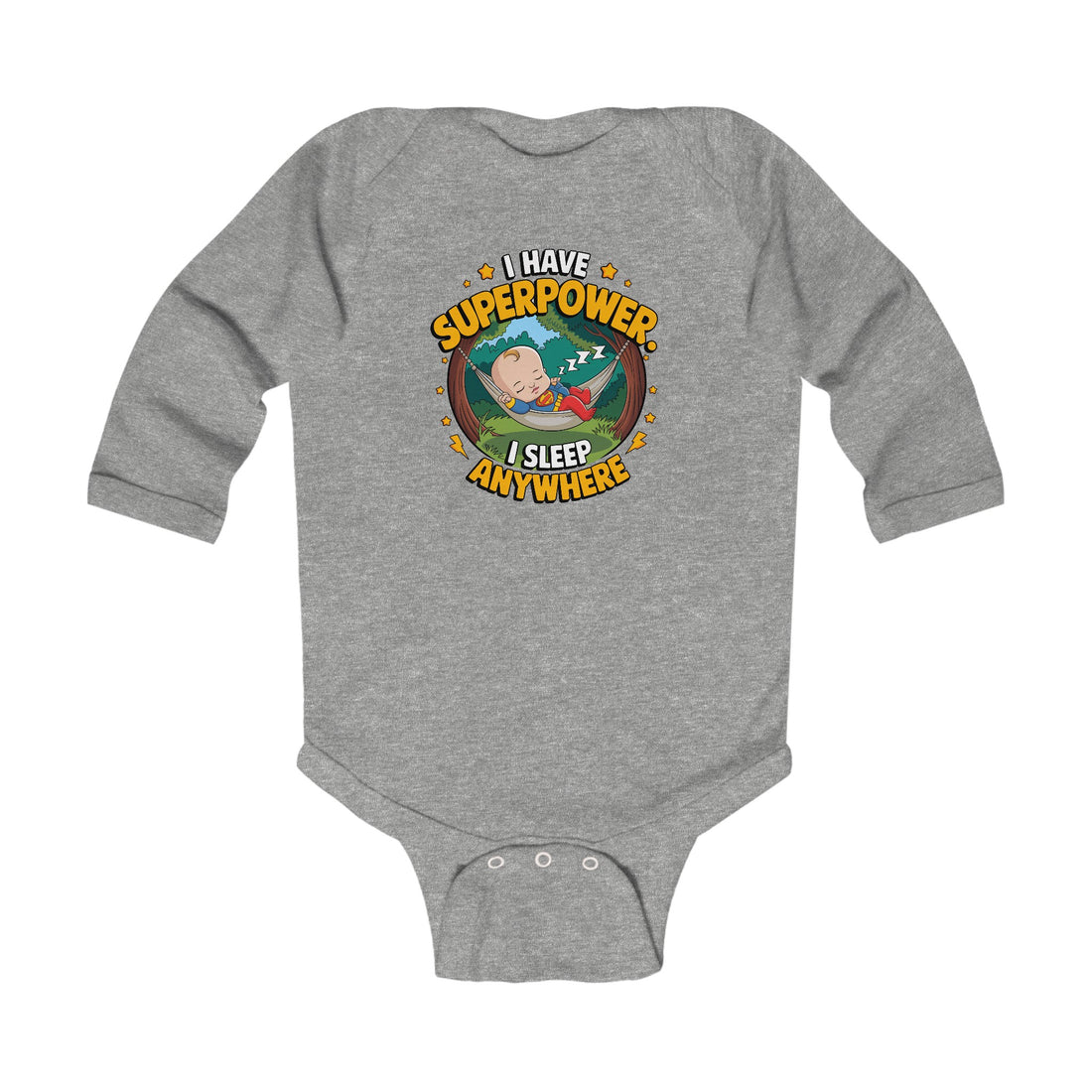 "I have superpower. I sleep anywhere" Infant Long Sleeve Bodysuit