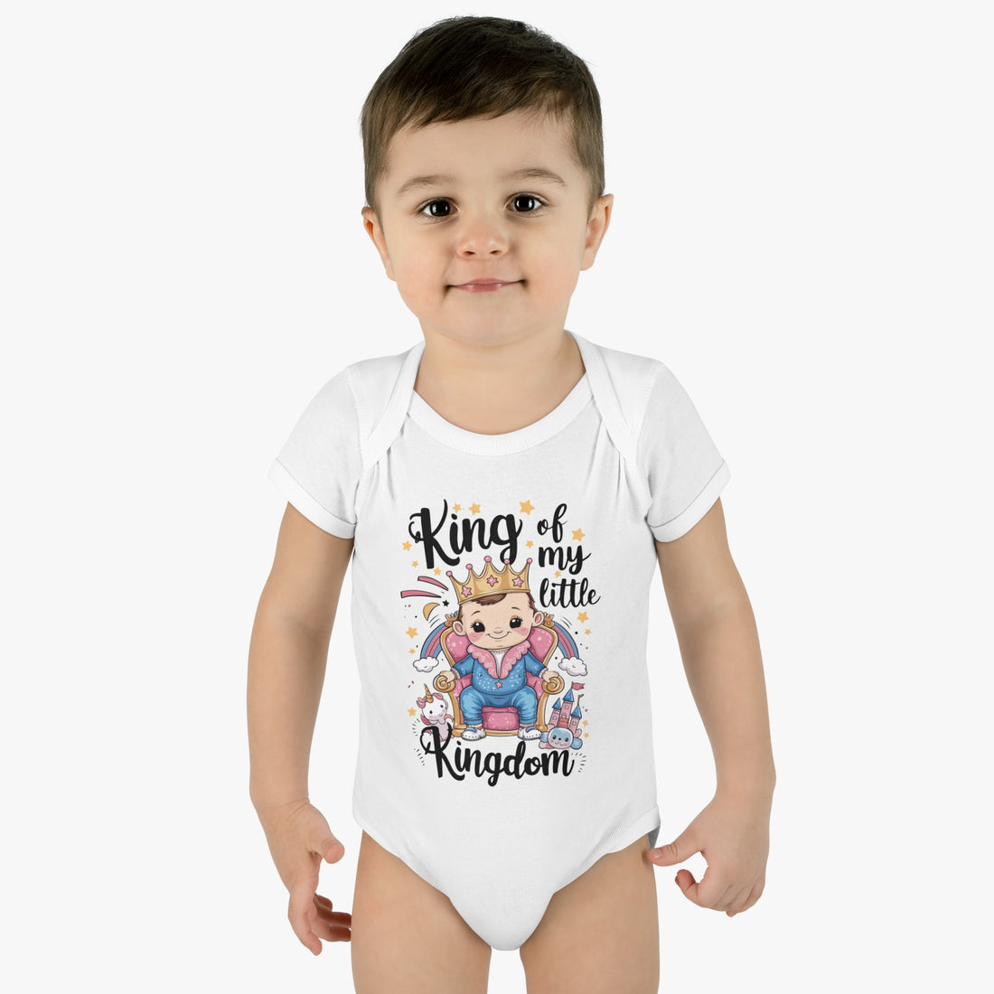 "King of my little kingdom" Infant Baby Rib Bodysuit