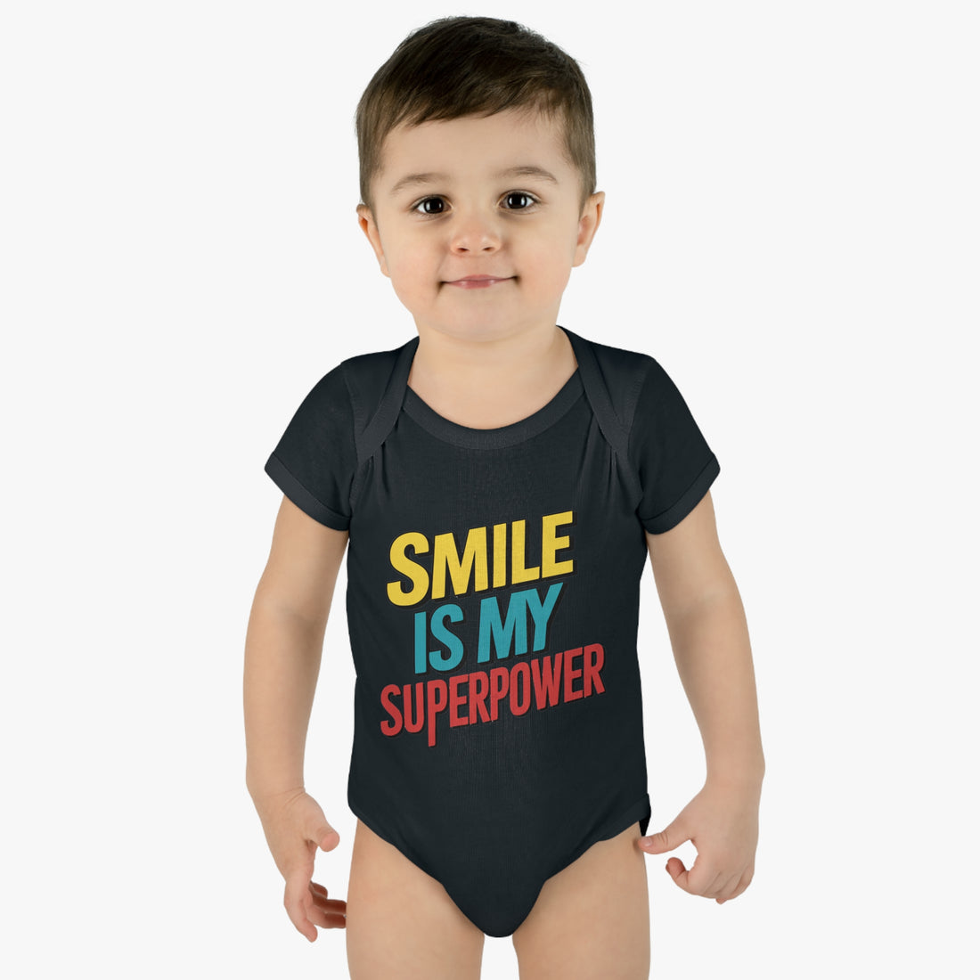 "Smile is my superpower" Infant Baby Rib Bodysuit