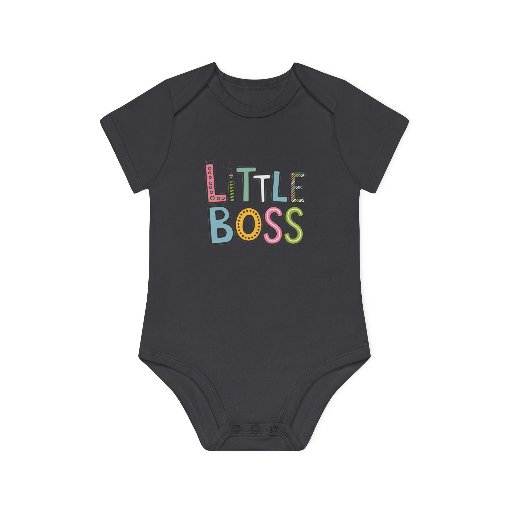 "Little boss" Baby Organic Short Sleeve Bodysuit