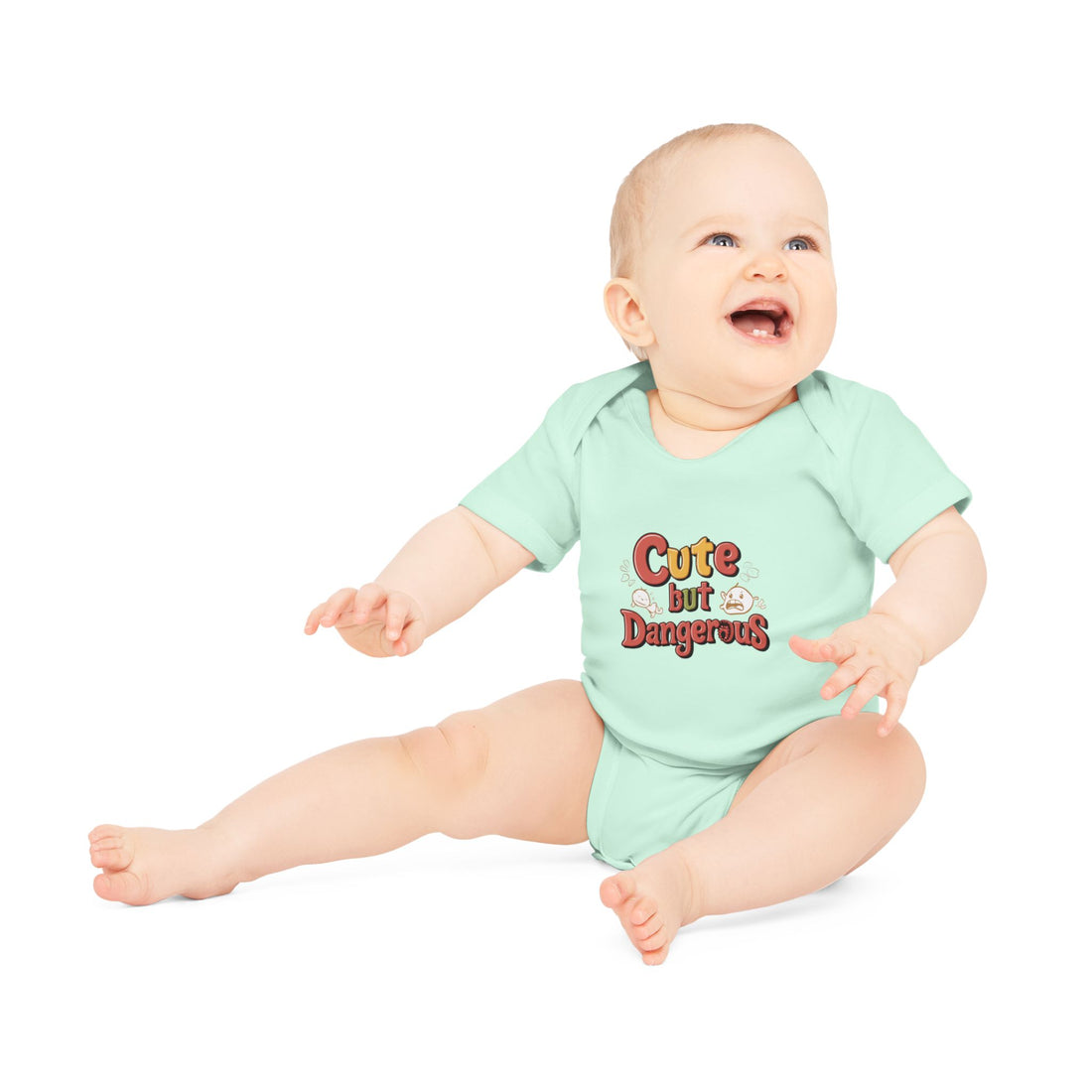 "Cute but dangerous" Baby Organic Short Sleeve Bodysuit