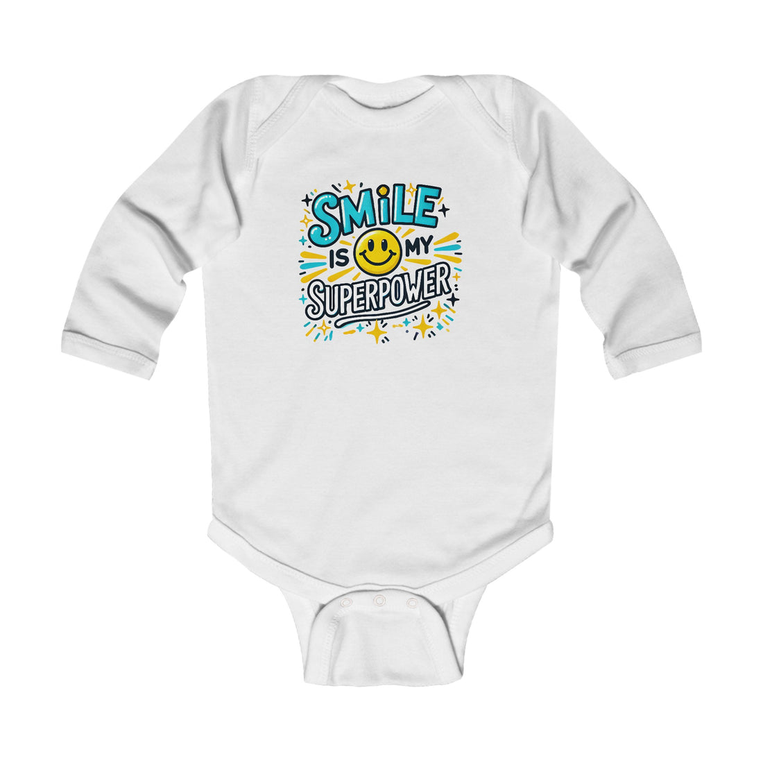 "Smile is my superpower" Infant Long Sleeve Bodysuit