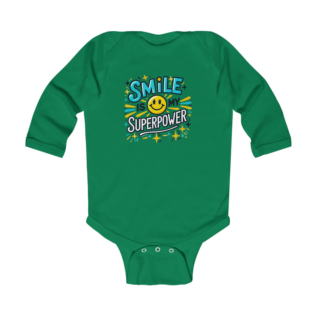 "Smile is my superpower" Infant Long Sleeve Bodysuit