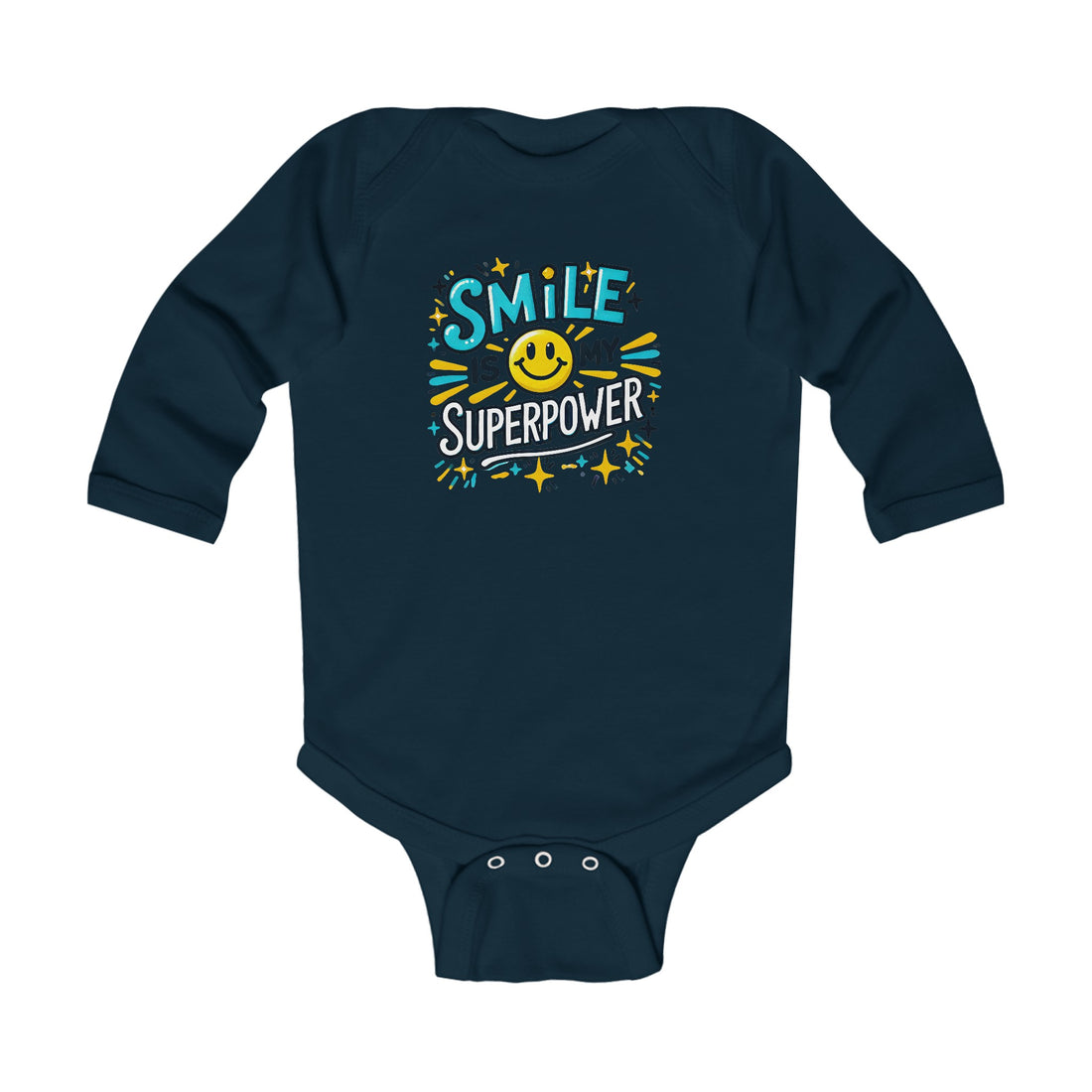 "Smile is my superpower" Infant Long Sleeve Bodysuit