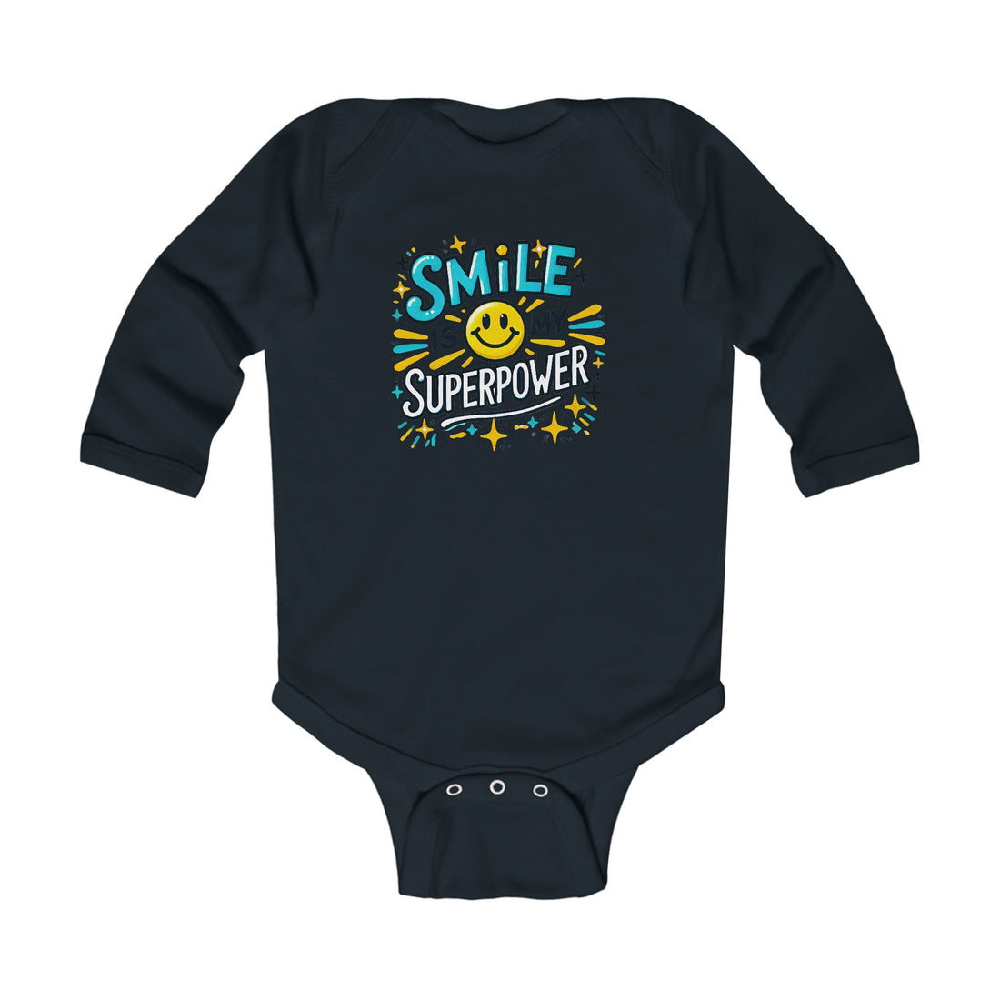 "Smile is my superpower" Infant Long Sleeve Bodysuit