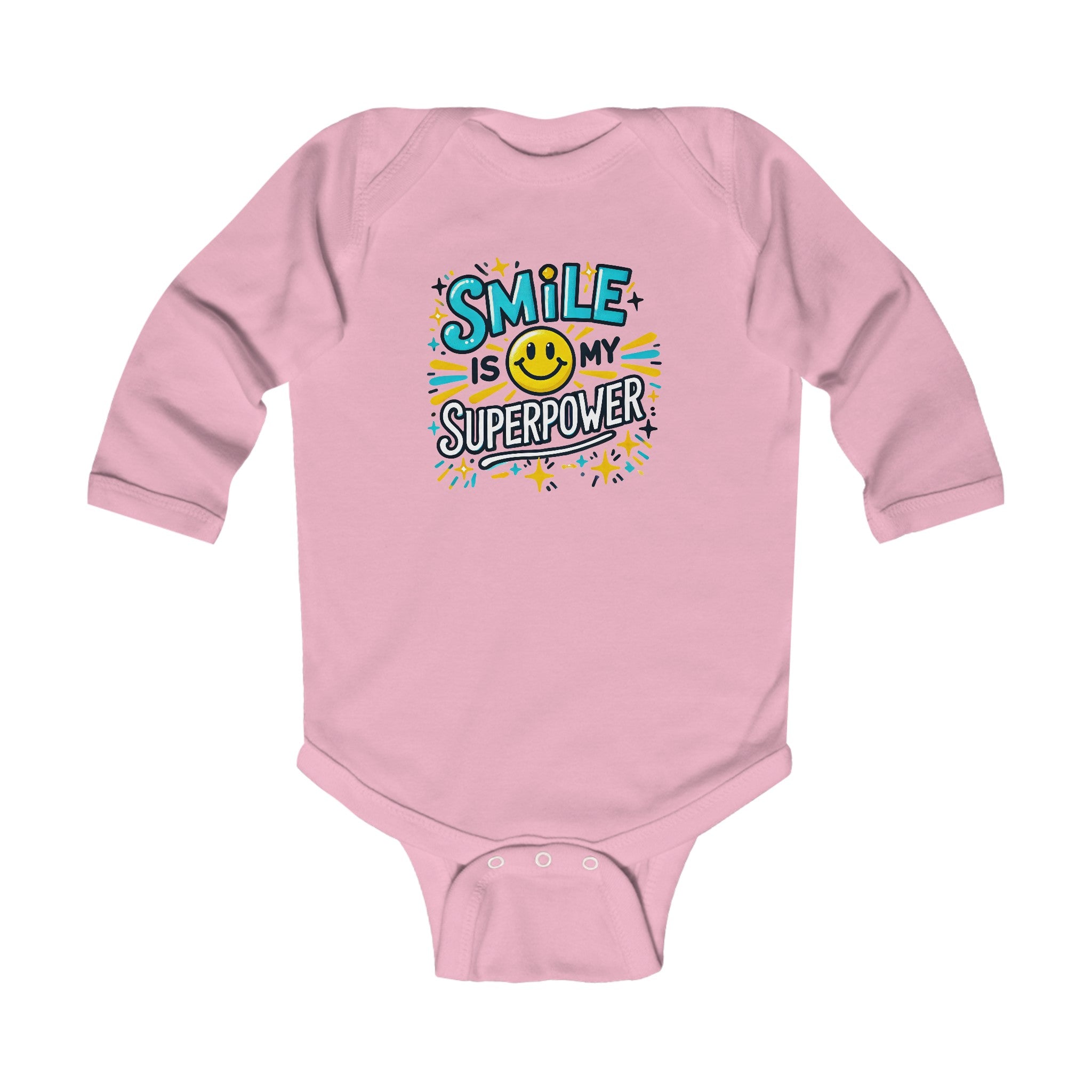 "Smile is my superpower" Infant Long Sleeve Bodysuit