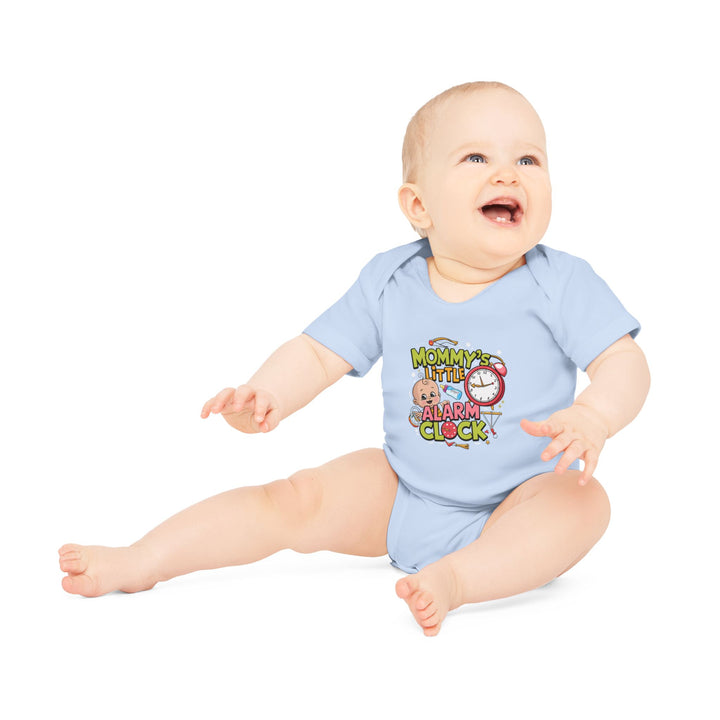 "Mommy's little alarm clock" Baby Organic Short Sleeve Bodysuit