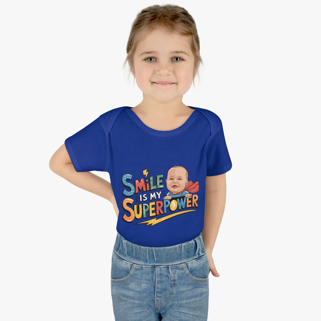 "Smile is my Superpower" Infant Baby Rib Bodysuit