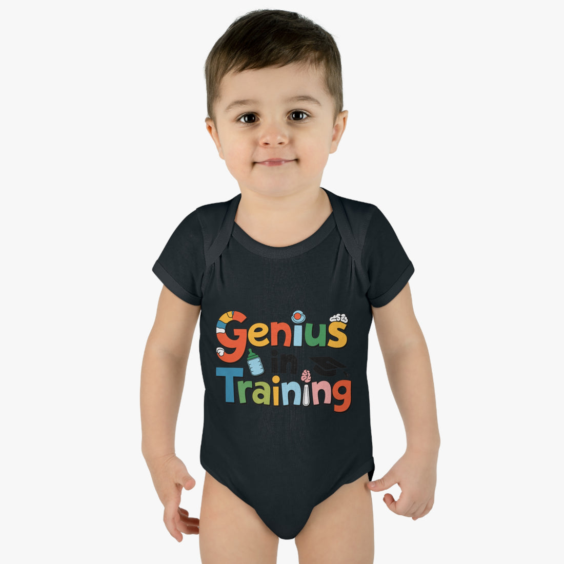 "Genius in training" Infant Baby Rib Bodysuit