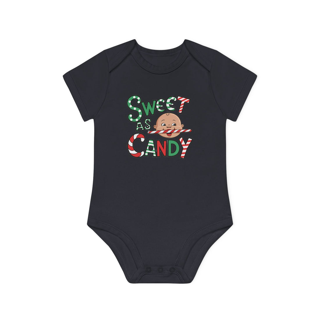 "Sweet as candy" Baby Organic Short Sleeve Bodysuit