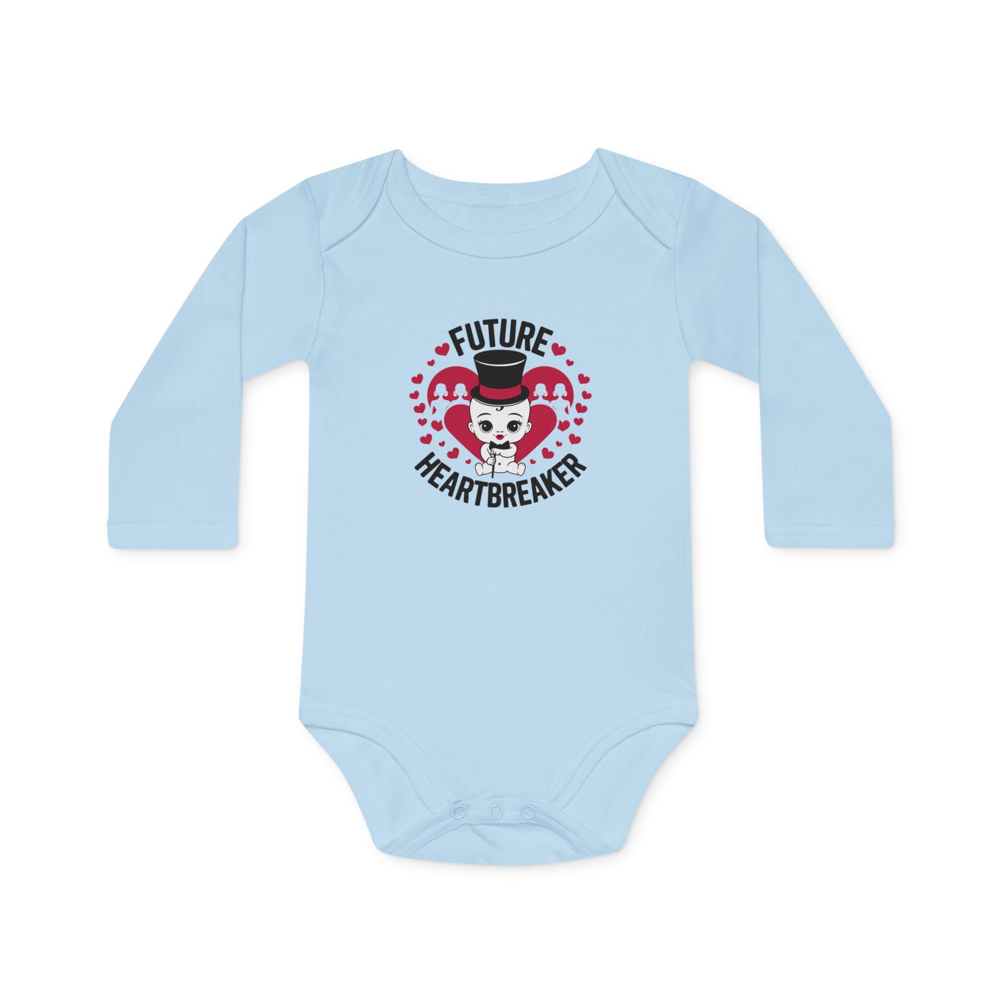 "Future heartbreaker" Baby Long-Sleeve Organic Bodysuit