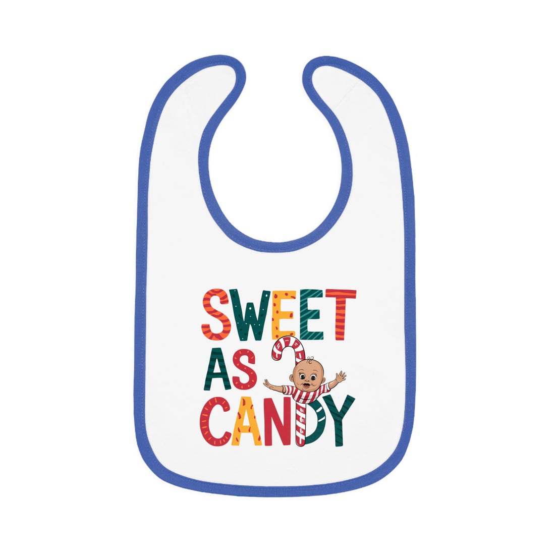 "Sweet as candy" Baby Contrast Trim Jersey Bib