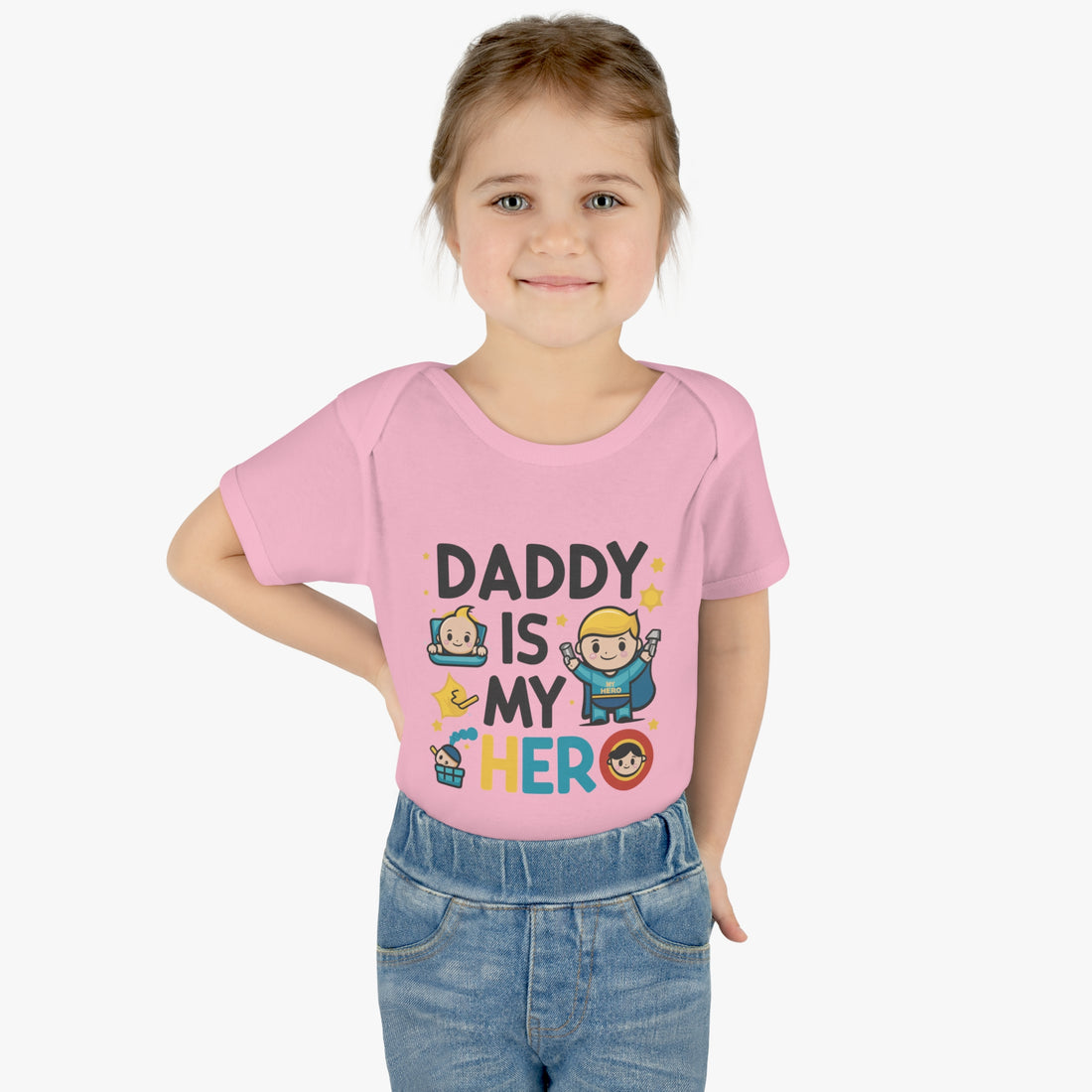 "Daddy is my hero" Infant Baby Rib Bodysuit