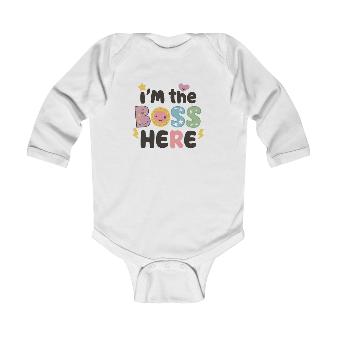 "I'm the boss here" Infant Long Sleeve Bodysuit