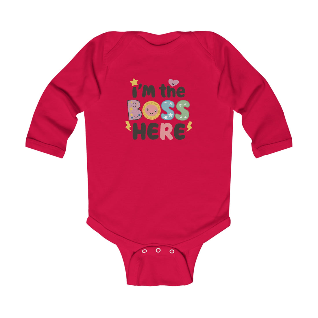 "I'm the boss here" Infant Long Sleeve Bodysuit