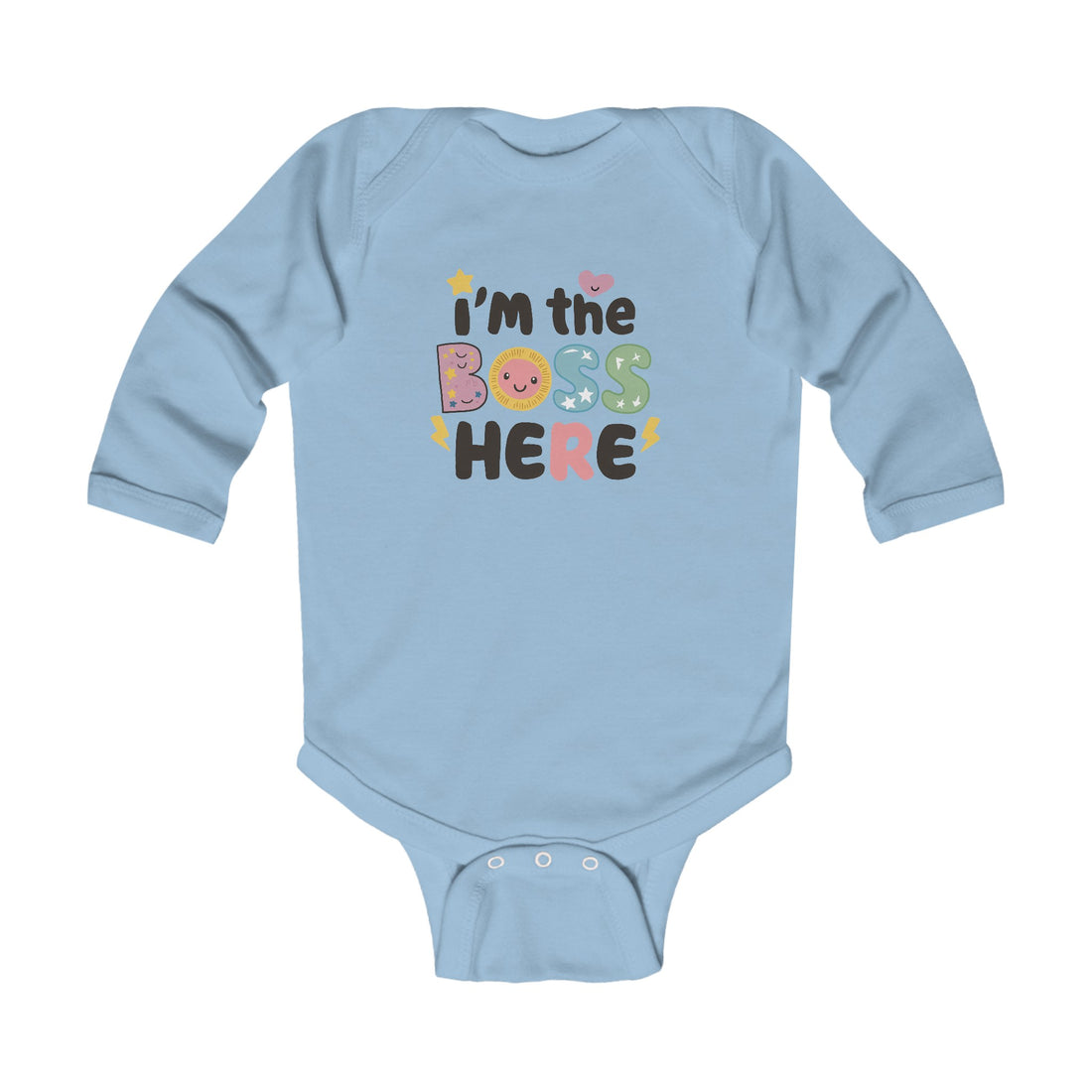 "I'm the boss here" Infant Long Sleeve Bodysuit