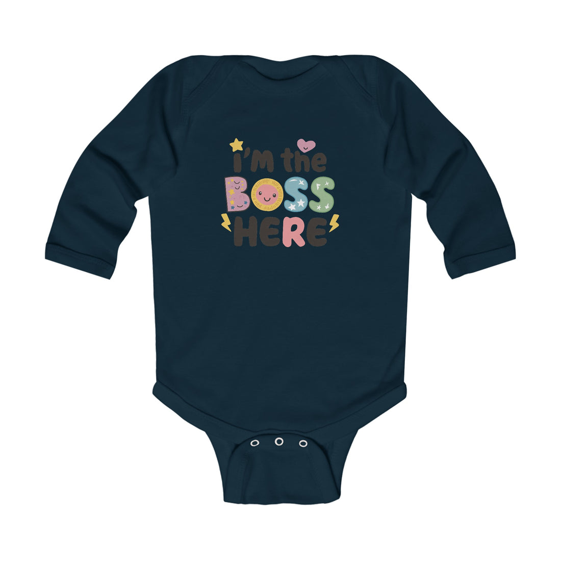 "I'm the boss here" Infant Long Sleeve Bodysuit