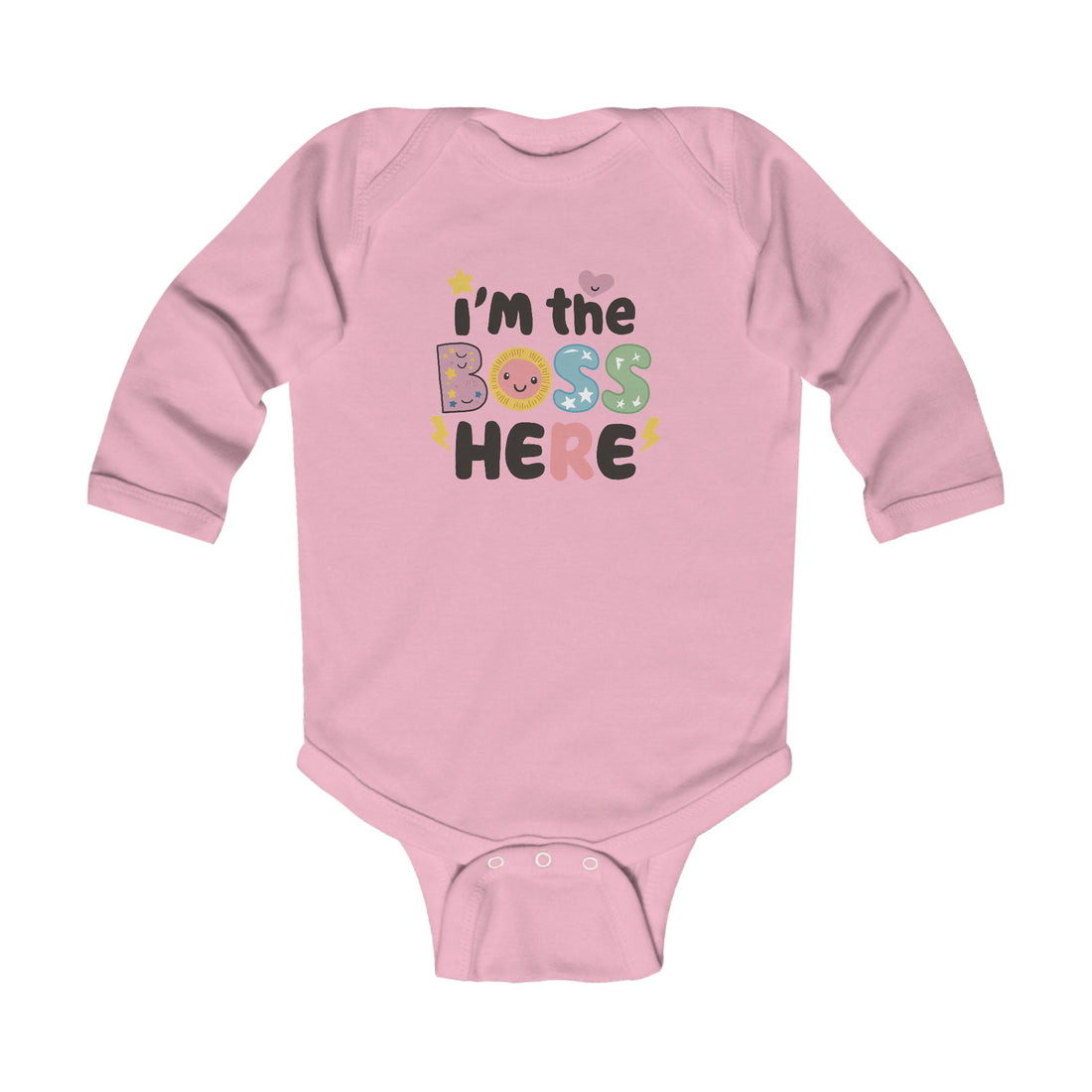 "I'm the boss here" Infant Long Sleeve Bodysuit