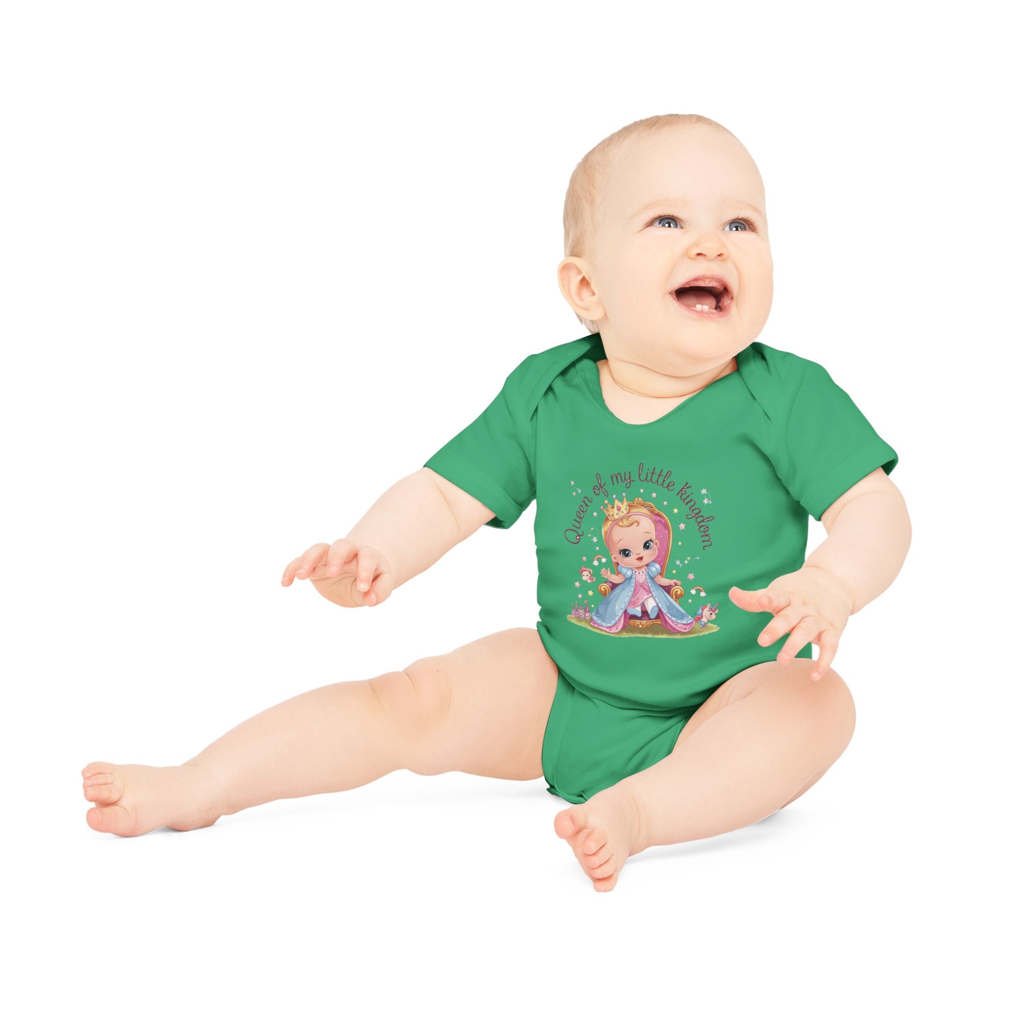"Queen of my little kingdom" Baby Organic Short Sleeve Bodysuit