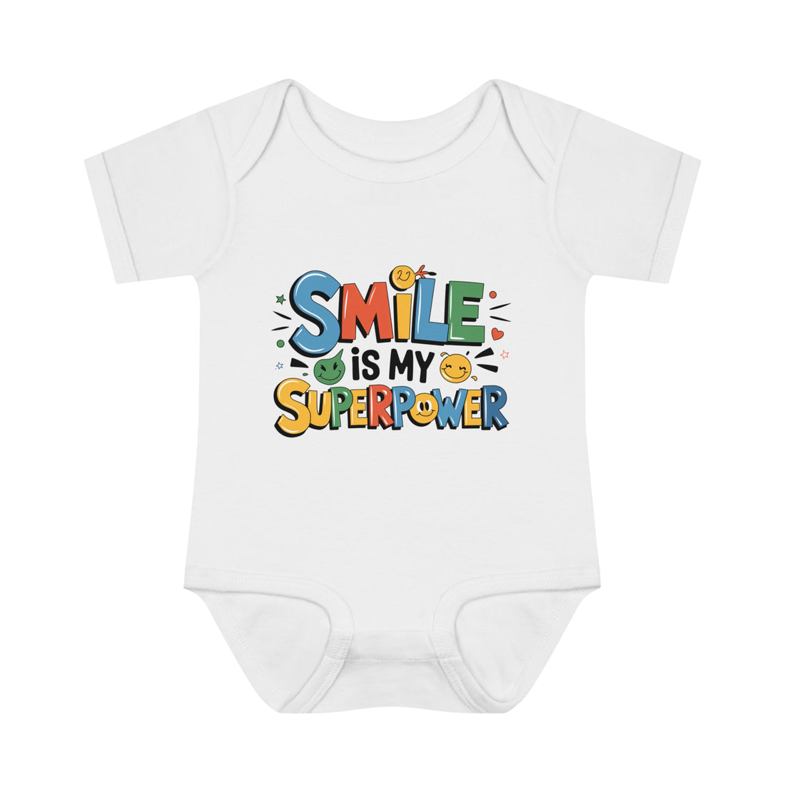 "Smile is my superpower" Infant Baby Rib Bodysuit