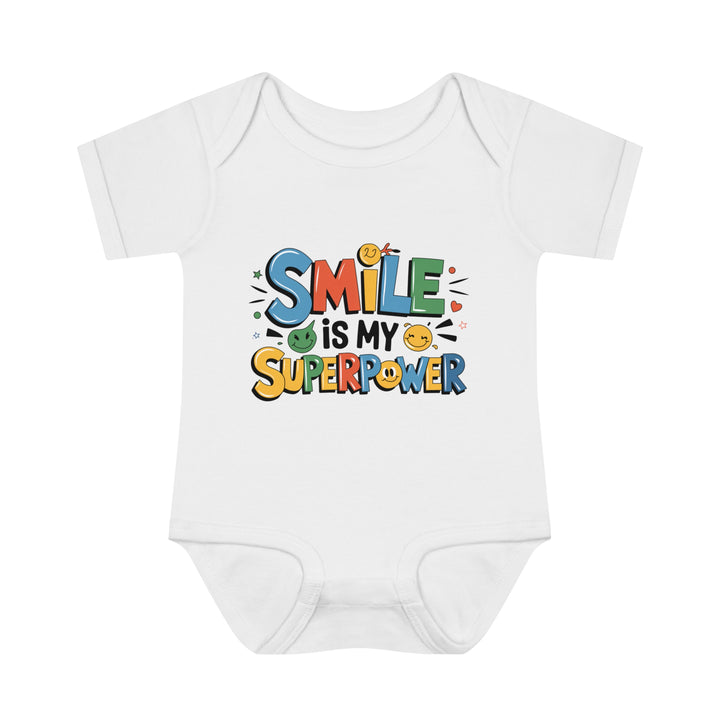 "Smile is my superpower" Infant Baby Rib Bodysuit