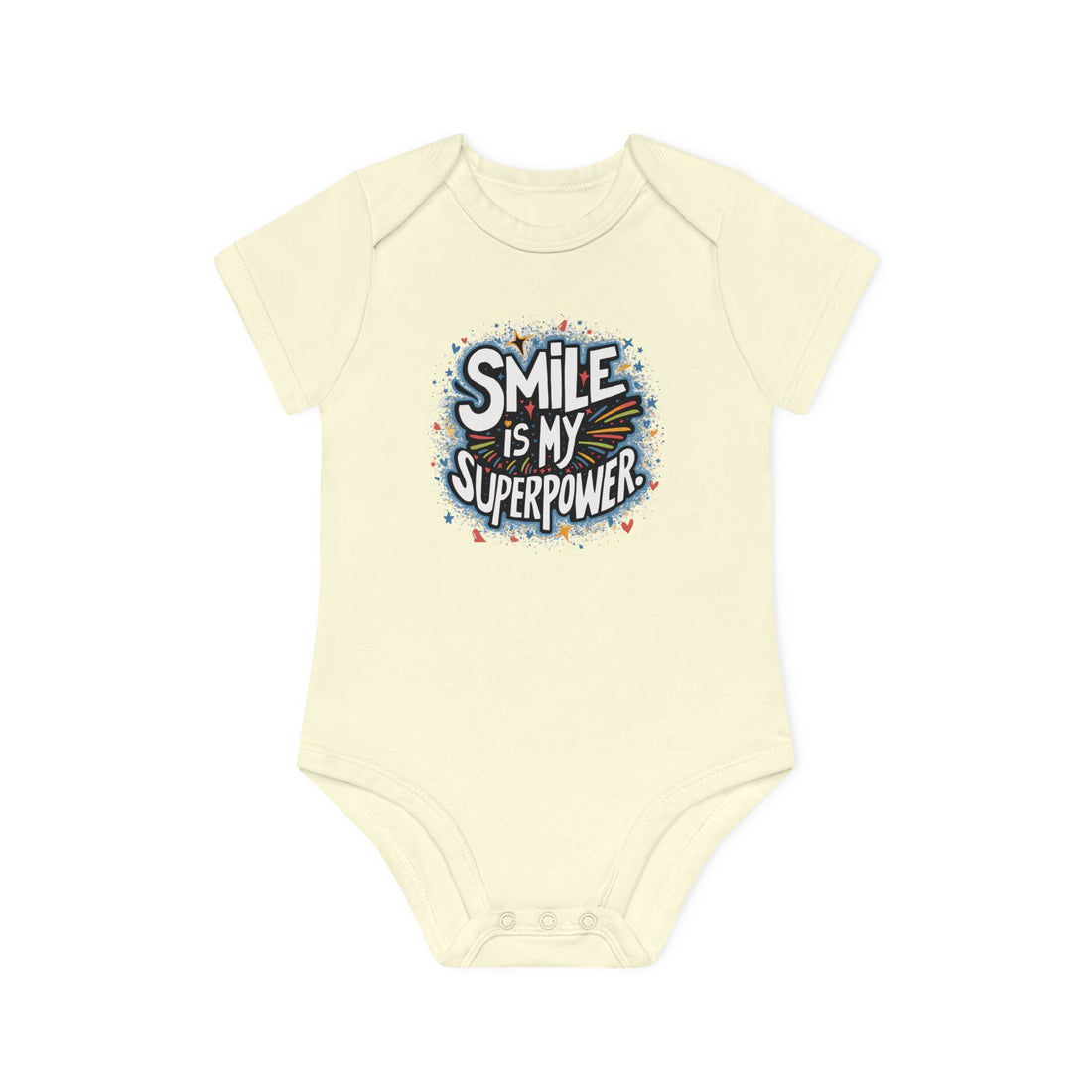 "Smile is my superpower" Baby Organic Short Sleeve Bodysuit