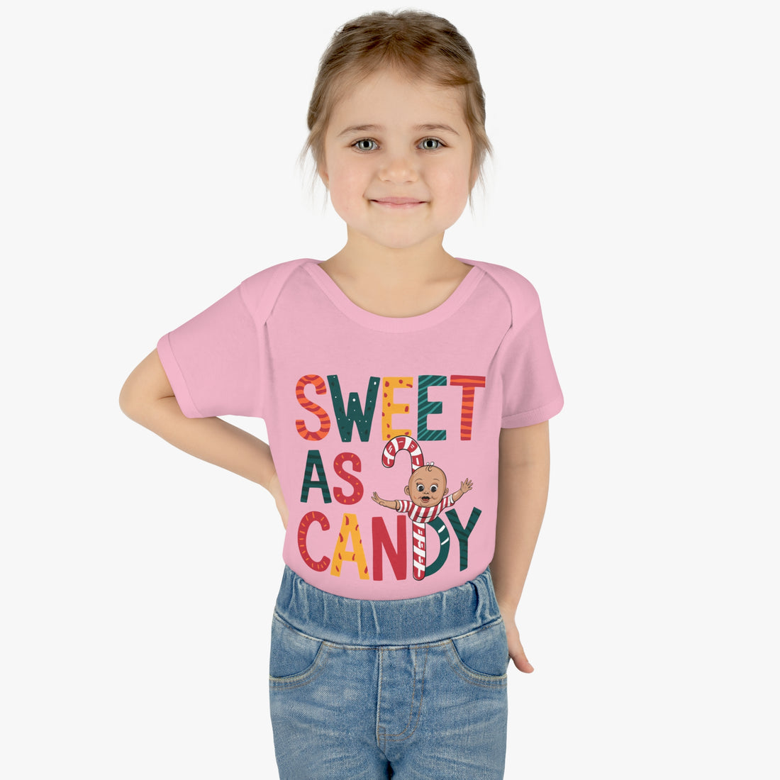 "Sweet as candy" Infant Baby Rib Bodysuit