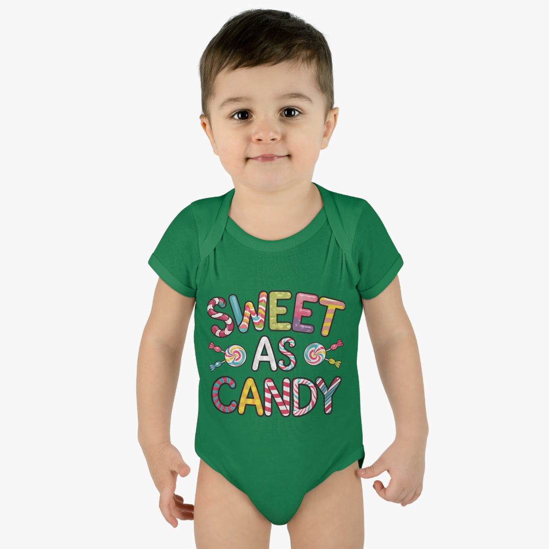 "Sweet as candy" Infant Baby Rib Bodysuit