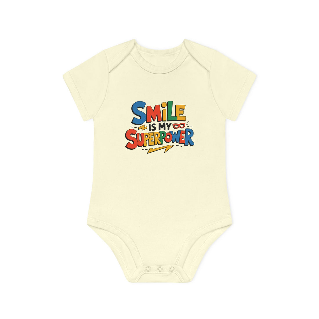 "Smile is my superpower" Baby Organic Short Sleeve Bodysuit