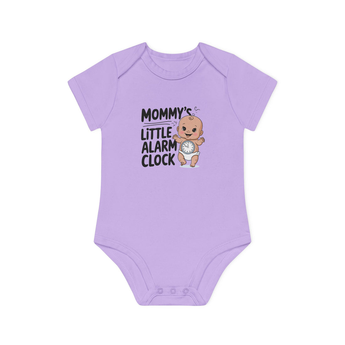 "Mommy's little alarm clock" Baby Organic Short Sleeve Bodysuit