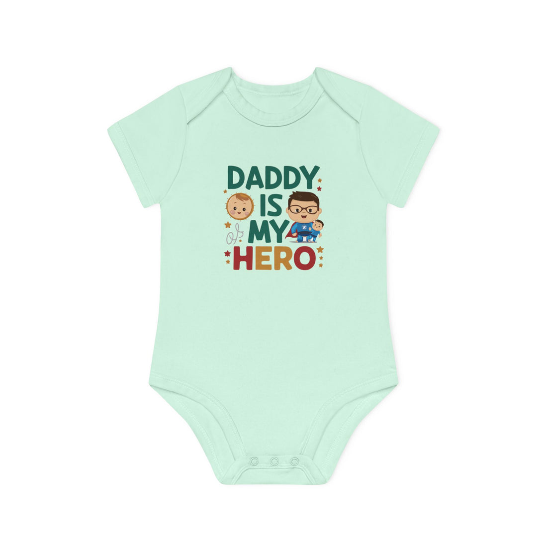 "Daddy is my hero" Baby Organic Short Sleeve Bodysuit