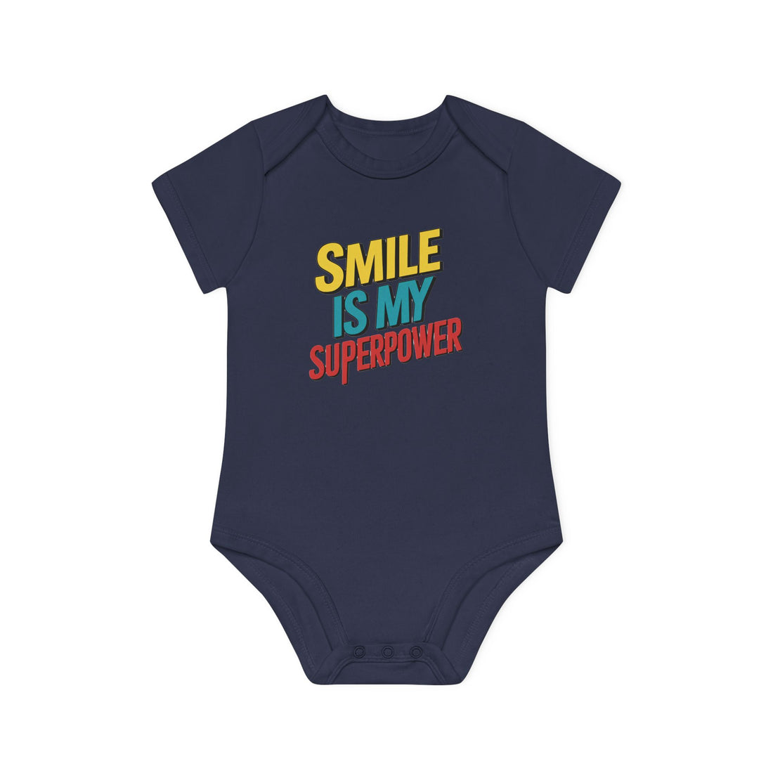 "Smile is my superpower" Baby Organic Short Sleeve Bodysuit