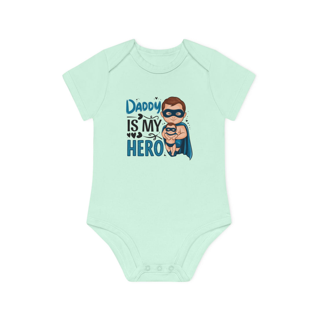 "Daddy is my hero" Baby Organic Short Sleeve Bodysuit