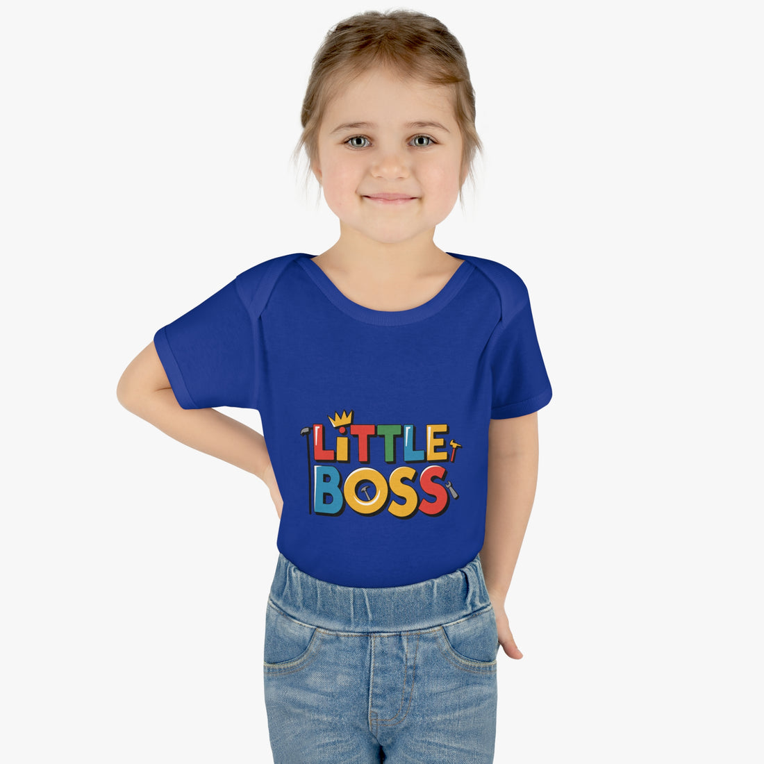 "Little boss" Infant Baby Rib Bodysuit