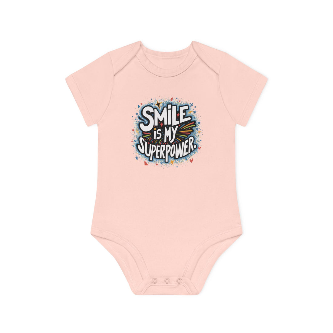 "Smile is my superpower" Baby Organic Short Sleeve Bodysuit